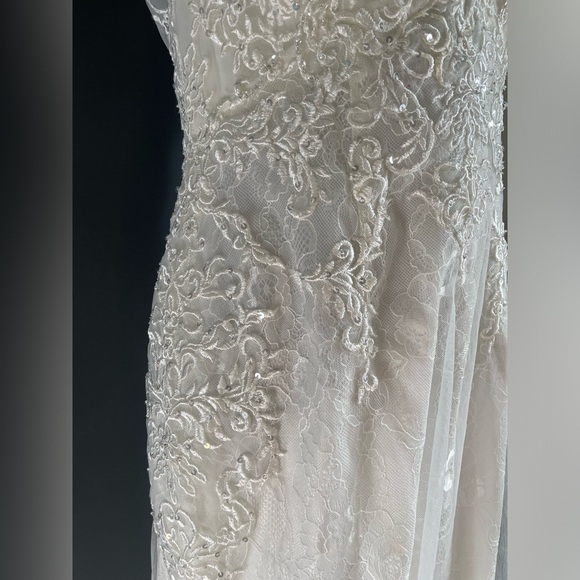 Galina SZ 10 Ivory Illusion V-Neck Wedding Dress with Embellishment STYLE SWG675 - Picture 9 of 16